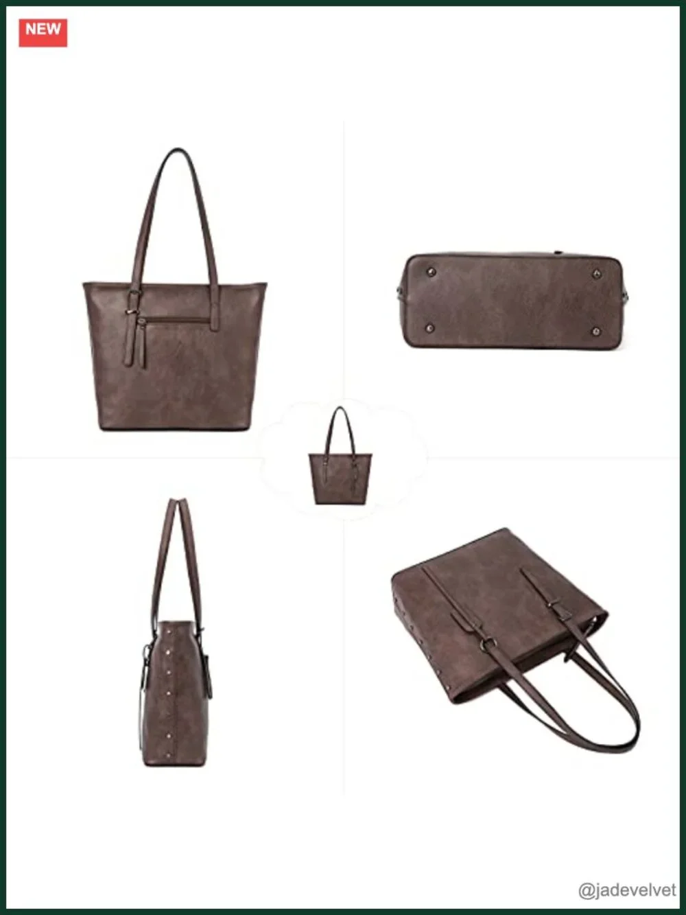 PU Leather Tote Bag Large Shoulder Handbag 2Pcs Set